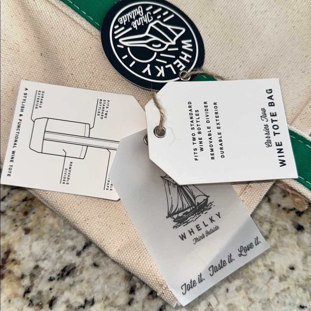 Whelky Canvas Wine Tote Bag for 2 Bottles - Picture 4 of 4